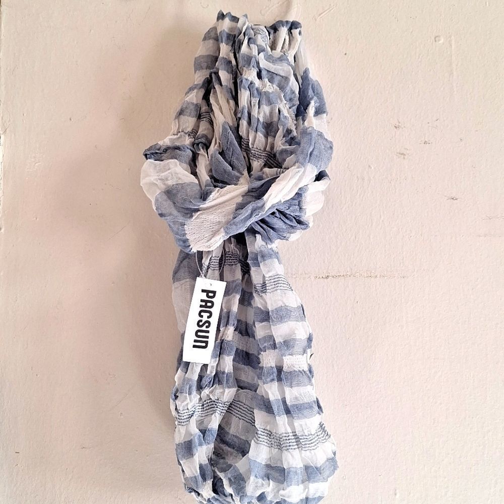 Pacsun blue white stripe nautical infinity scarf Lightweight wrap accessory